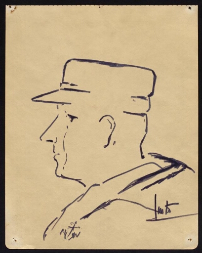 Portrait de profil d'un homme- mission CNRS 1963