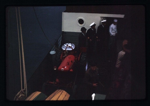 À bord du navire Lygen -  mission CNRS 1964