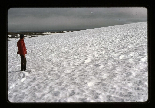 Un homme debout sur la neige - mission CNRS 1966