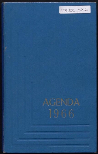Agenda de 1966 ayant appartenu à Jean Corbel