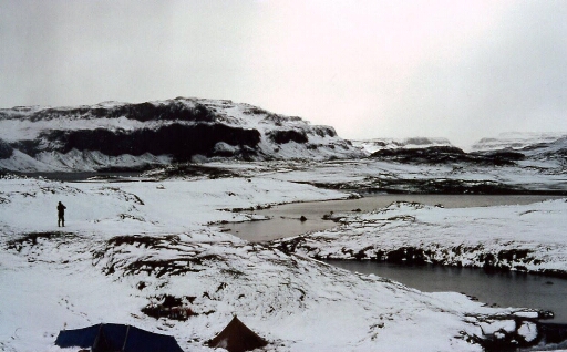 Le campement hydrobio en fin de campagne d'été 1981