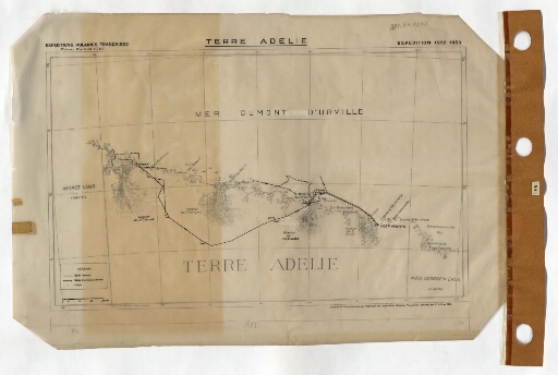 Carte de la Terre Adélie : Expédition 1952 - 1953