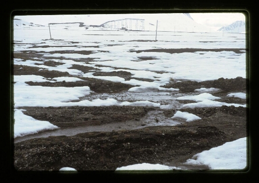 Vue sur paysage enneigé entourant le village de Ny-Ålesund - mission CNRS 1964 - vue 5