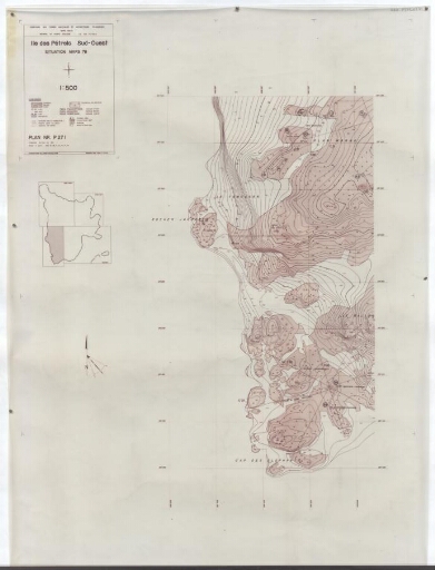 Île des Pétrels, plan sud-ouest, situation mars 1978