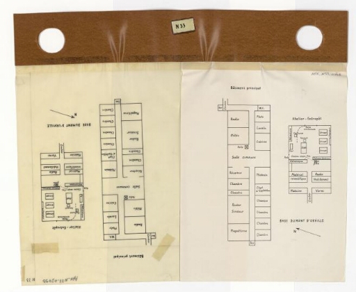 Base Dumont d'Urville : Plan du bâtiment principal et de l'atelier entrepôt