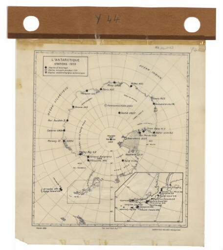 Antarctique avec les stations internationales en 1959