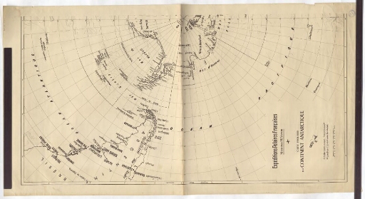 Carte esquisse du Continent Antarctique