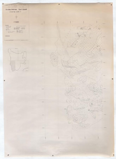 Île des Pétrels, carte sud-ouest. Situation mars 1972