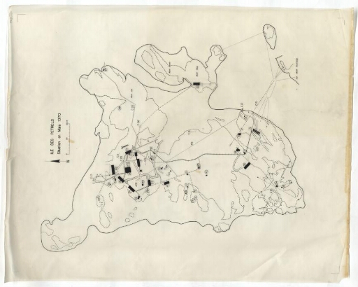 Situation de l'Île des Pétrels en mars 1970