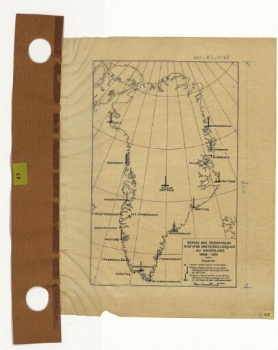 Réseau des principales stations météorologiques au Groenland 1949-1951