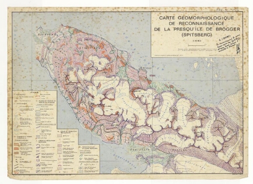 Carte géomorphologique de reconnaissance de la presqu'île de Brögger, Spitzberg