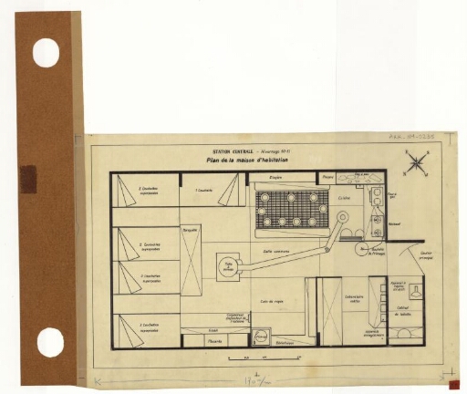 Plan de la maison d'habitation de la station centrale : hivernage 1950-1951