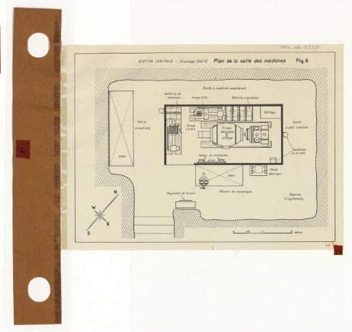 Station centrale hivernage 1950-1951 : plan de la salle des machines