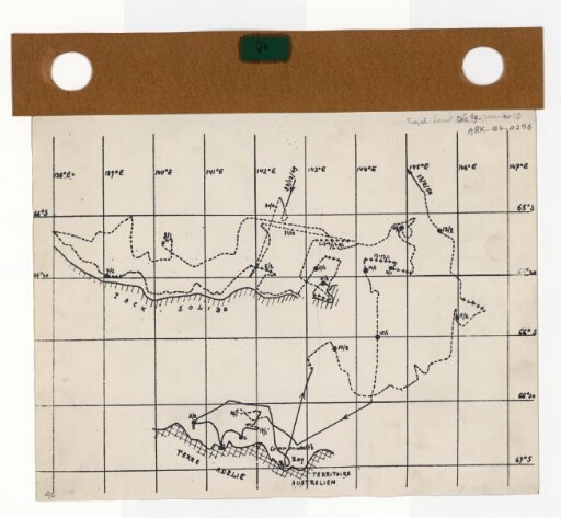 Tracé de l'expédition du bateau Charcot en décembre 1949 à janvier 1950