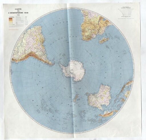 Carte de l'hémisphère sud