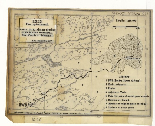 EGIC : plan opérationnel, carte de la région côtière et de la zone marginale