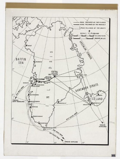 Groenland. Tracé d'expéditions de 1948, 1949