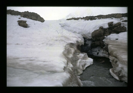 Aux abords du glacier de la Baie du Roi - mission CNRS 1965 - vue 1