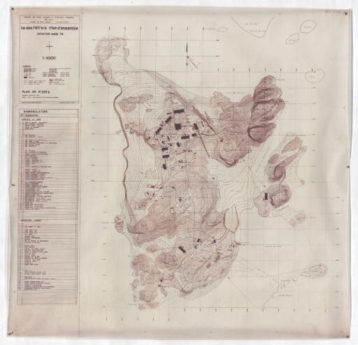 Île des Pétrels, plan d'ensemble, situation mars 1979