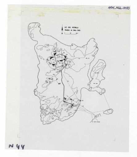 Situation de l'Île des Pétrels en mars 1965