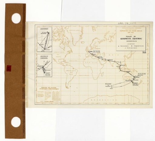 Expédition en Terre Adélie 1951-1953 : Trajet du gravimètre équatorial