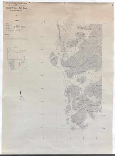 Île des Pétrels. Sud-Ouest, situation mars 1976