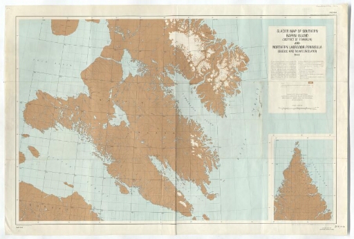 Glacier map of southern baffin island (districk of Franklin) and northern labrador peninsula (Québec and Newfoundland)