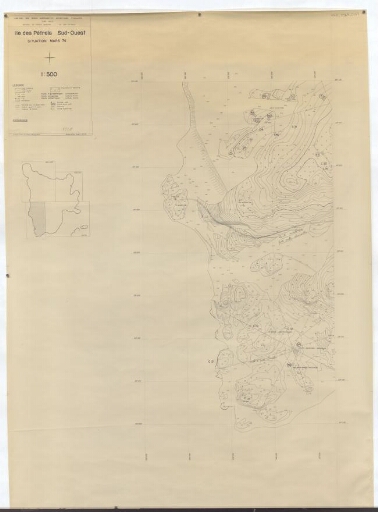 Île des Pétrels. Sud-Ouest, situation mars 1974