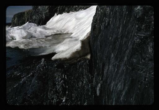 Pied de glace sur un sol rocailleux - mission CNRS 1966
