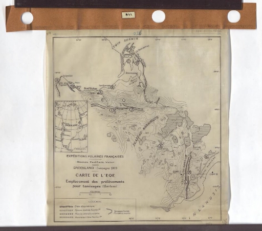 Groenland campagne 1949 : carte de L'Eqe